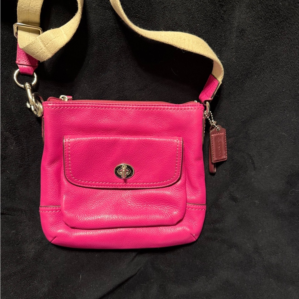 Coach hot Pink Leather Crossbody Bag
